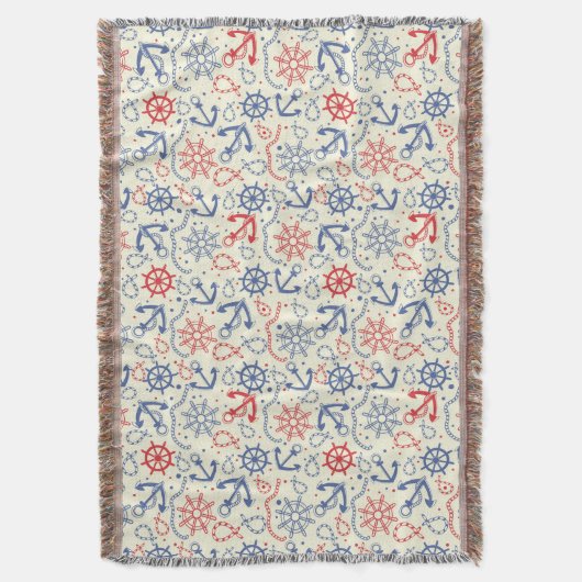 Roter und marinierter Hintergrund mit Anker Decke (Vorderseite Vertikal)