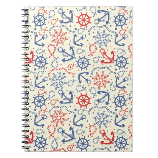 Roter und marinierter Hintergrund mit Anker Notizblock (Vorderseite)