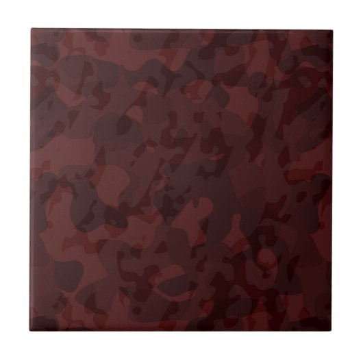Roter und Maroon-Tarnanzug abstrakt Fliese (Vorderseite)