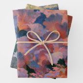 Roter und Messing-Blumen-Impressionist Geschenkpapier Set (Beispiel)