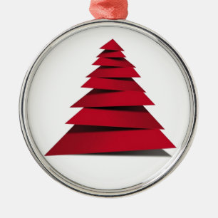 ROTER UND NIEDLICHER KRAFTCHENBAUM ORNAMENT AUS METALL