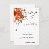 Roter und oraler Fall Floral UAWG RSVP Karte (Vorne/Hinten)