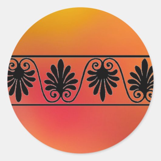 Roter und Orangefarbener Aufkleber (Vorderseite)