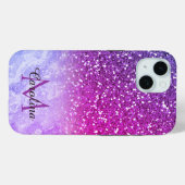 Roter und orangefarbener Glitzer, Goldmarmor, Pers Case-Mate iPhone Hülle (Rückseite (Horizontal))