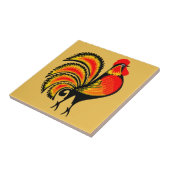 Roter und orangefarbener Hahn Fliese (Seite)