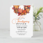 Roter und orangefarbener Herbstleaves Wreath-Ernte Einladung (Stehend Vorderseite)