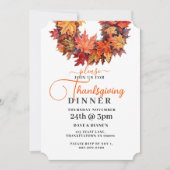 Roter und orangefarbener Herbstleaves Wreath-Ernte Einladung (Vorderseite)