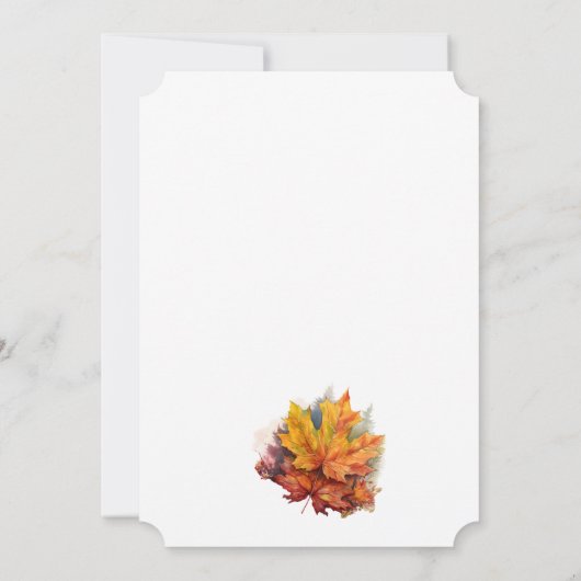 Roter und orangefarbener Herbstleaves Wreath-Ernte Einladung (Rückseite)