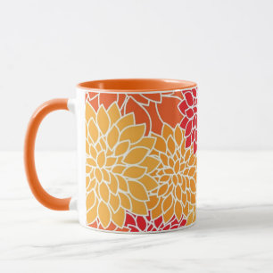 Roter und orangefarbener vintage-orientalischer Bl Tasse