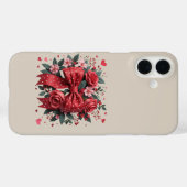 Roter und rosa Blumenkokett Case-Mate iPhone Hülle (Rückseite (Horizontal))