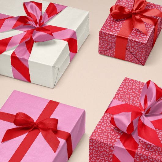 Roter und rosa breiter Streifen Satinband