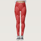 Roter und rosa Glitzer Art-Deko Geometrisches Must Leggings (Vorderseite)