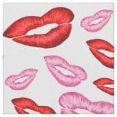 Roter und rosa Lippenstift-Druck Stoff (Nahaufnahme)