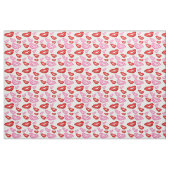 Roter und rosa Lippenstift-Druck Stoff (Yard (91,4 cm))