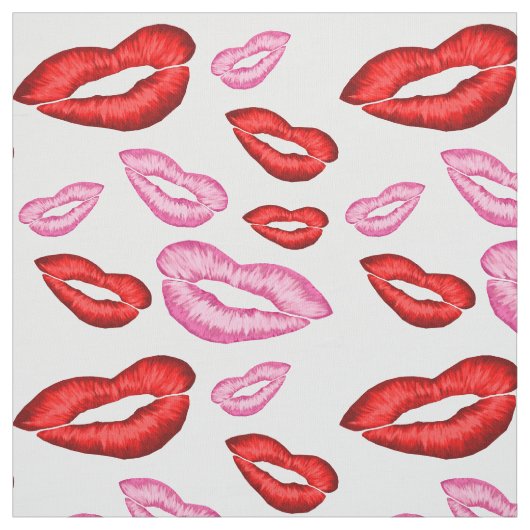 Roter und rosa Lippenstift-Druck Stoff (Muster)