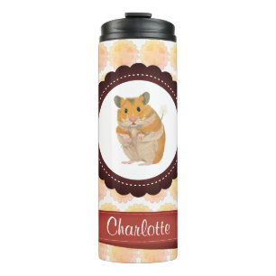 Roter und rosa Mädchen-Hamster Thermosbecher