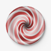 Roter und rosa Pfefferminz-Wirbel 7 Pappteller (Vorderseite)