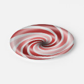 Roter und rosa Pfefferminz-Wirbel 7 Pappteller (Schrägansicht)