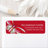 Roter und rosa Schmetterling 1 Elegante Adressetik (Insitu)