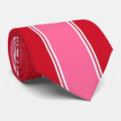 Roter und rosa Streifen Krawatte (Gerollt)