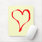 Roter und SahneLiebe-Herz-Entwurf Mousepad (Mit Mouse)