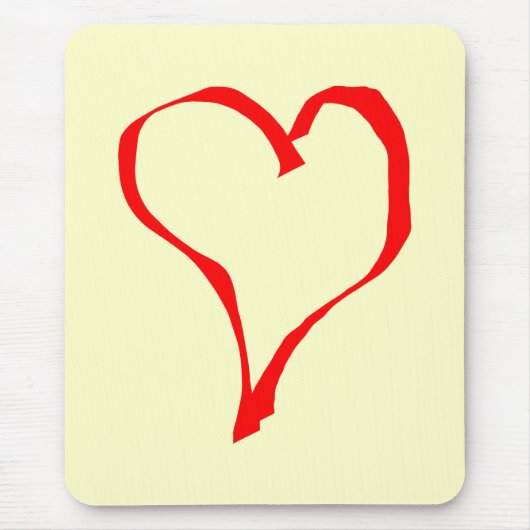Roter und SahneLiebe-Herz-Entwurf Mousepad (Vorne)