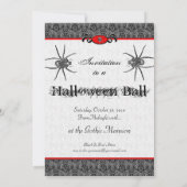 Roter und schwarz-gotischer Halloween-Ball, Vampir Einladung (Rückseite)