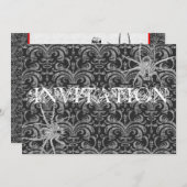 Roter und schwarz-gotischer Halloween-Ball, Vampir Einladung (Vorne/Hinten)