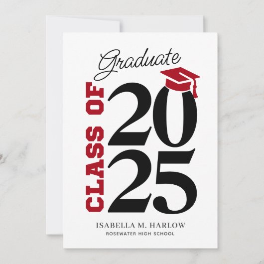 Roter und schwarzer Abschluss Ankündigung (Vorderseite)