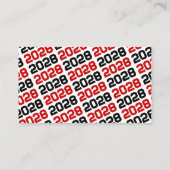 Roter und schwarzer Abschluss Einladung zur Ankünd (Rückseite)