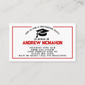 Roter und schwarzer Abschluss Einladung zur Ankünd (Vorderseite)