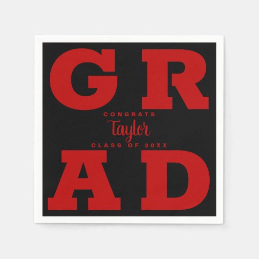 Roter und schwarzer Abschluss Serviette (Vorderseite)