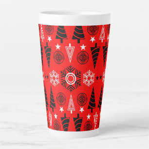 Roter und schwarzer Art Nouveau Weihnachten Milchtasse