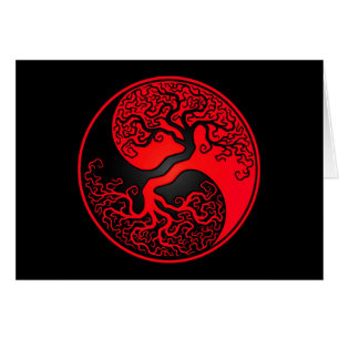 Roter und schwarzer Baum des Lebens Yin Yang