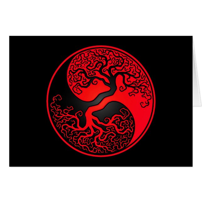 Roter und schwarzer Baum des Lebens Yin Yang (Vorderseite (Horizontal))