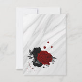 roter und schwarzer botanischer Marmor Dankeskarte (Rückseite)