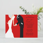 Roter und schwarzer Braut-und Einladung (Stehend Vorderseite)