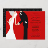 Roter und schwarzer Braut-und Einladung (Vorne/Hinten)