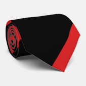 Roter und schwarzer breiter Regimentsstreifen Krawatte (Gerollt)