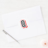 roter und schwarzer Buchstabe Q Runder Aufkleber (Umschlag)