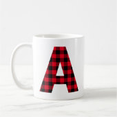Roter und schwarzer Buffalo-Karo Fett Letter A Mon Kaffeetasse (Links)