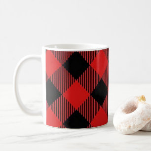 Roter und schwarzer Büffel-karierte Kaffee-Tasse Kaffeetasse