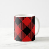 Roter und schwarzer Büffel-karierte Kaffee-Tasse Kaffeetasse (VorderseiteRechts)