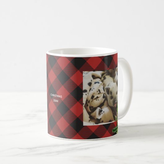 Roter und schwarzer Büffel-kariertes Kaffeetasse (VorderseiteRechts)
