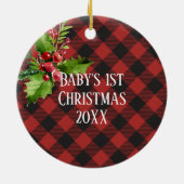 Roter und schwarzer Büffel-kariertes Keramikornament (Hinten)