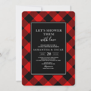 Roter und schwarzer Büffel Karo  Einladung