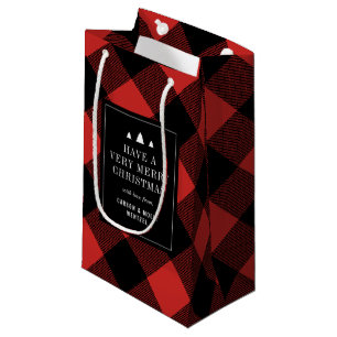 Roter und schwarzer Büffel-Karo-kariertes Kleine Geschenktüte
