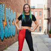 Roter und schwarzer Diamant-Harlekin Leggings