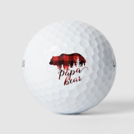 Roter und schwarzer Flannel Papa Bear Golfball