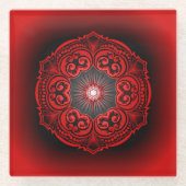 Roter und schwarzer GlasUntersetzer (Vorderseite)